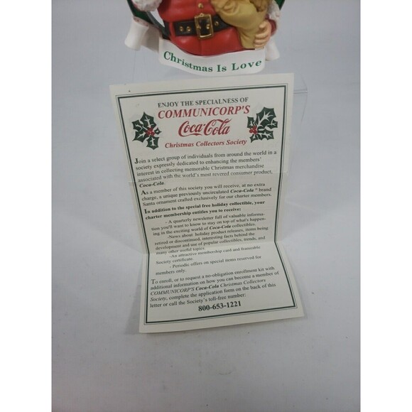 Coca-Cola Trim A Tree Collection 1938 Santa with Girl Christmas Ornament 1990 - Picture 16 of 16
